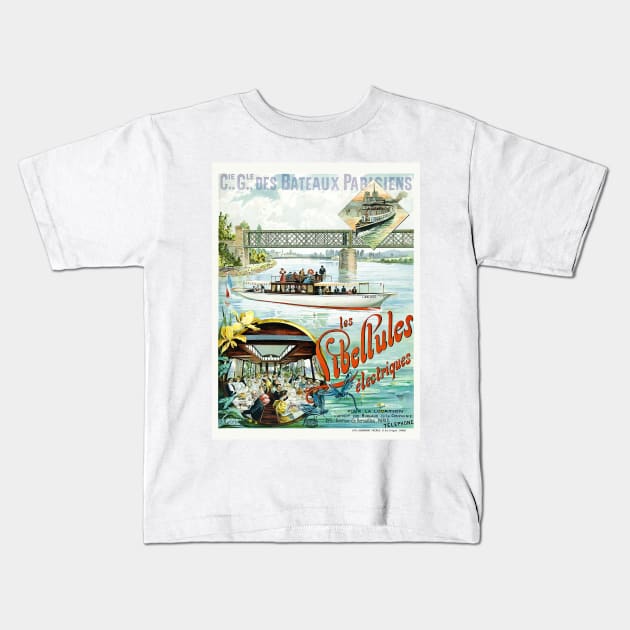 Les Libellules électriques Paris Vintage Poster 1896 Kids T-Shirt by vintagetreasure